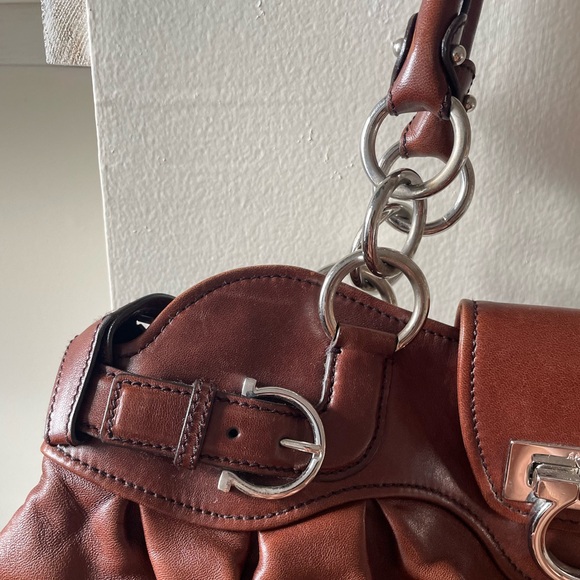 SOLD Deep Chocolate Brown Leather Salvatore Ferragamo Marisa - Picture 3 of 14
